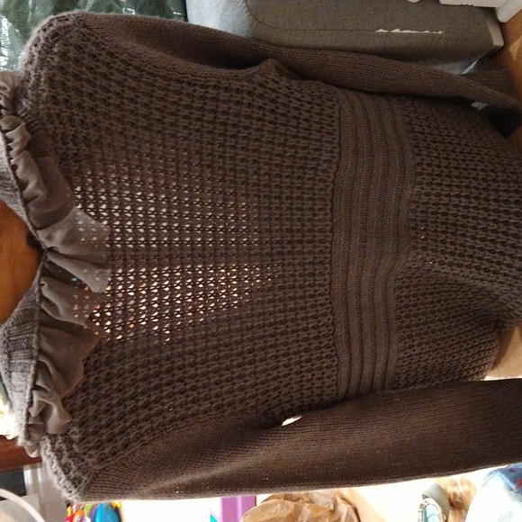 Medium Cupio brown cardigan with faux fur collar - Picture 7 of 7